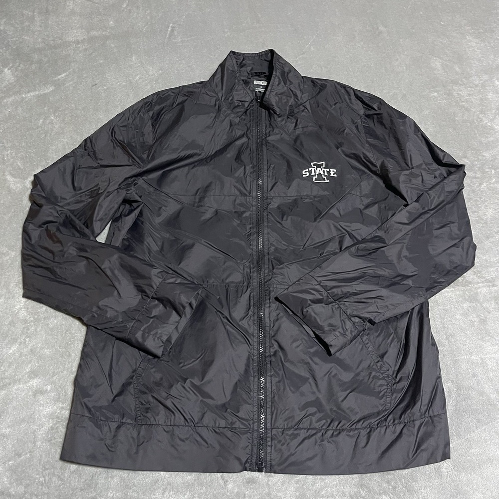 Iowa State Cyclones Jacket Adult Large Black‎ Full Zip Windbreaker